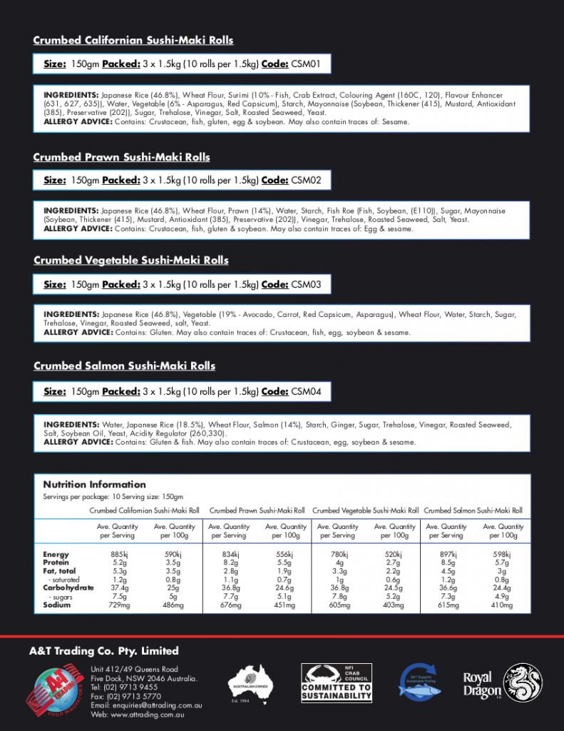 A&T Sushi Maki Brochure 3
